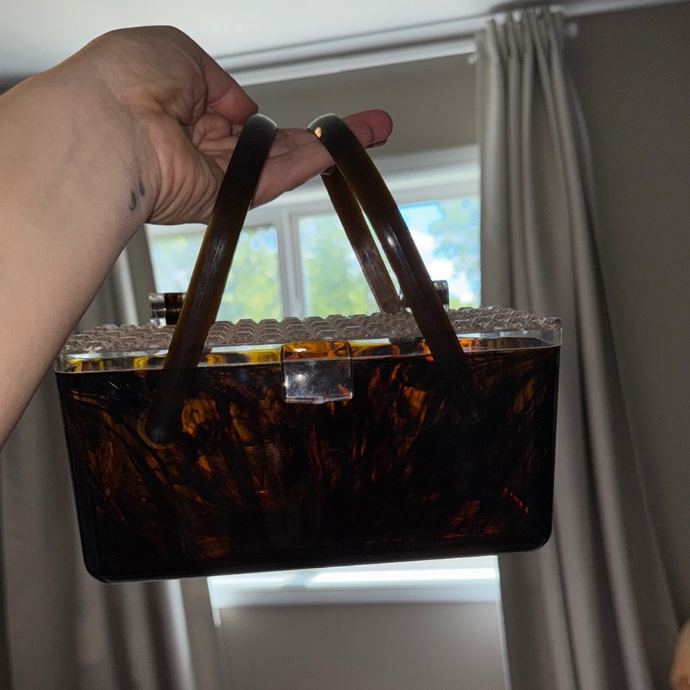Vintage Tortoiseshell Acrylic Handbag